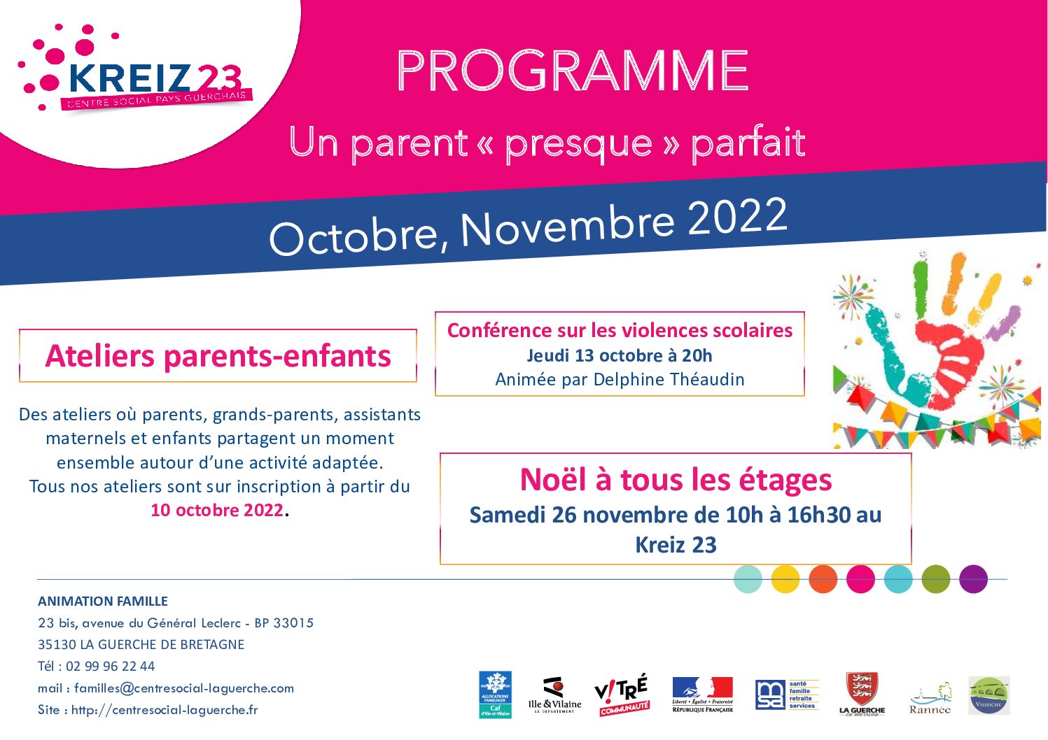 Programme Un parent « presque » parfait OCTOBRE -NOVEMBRE 2022