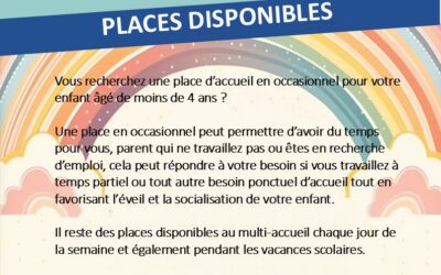 MULTI-ACCUEIL PAS A PAS – PLACES DISPONIBLES