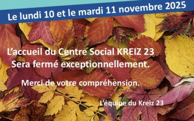 FERMETURE EXCEPTIONNELLE – ACCUEIL DU CENTRE SOCIAL