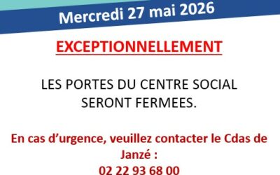Accueil 7 FERMETURE EXCEPTIONNELLE LE MERCREDI 27 MAI 2026